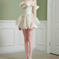 Elegant Homecoming Dress Off the Shoulder Bowknot Tulle Back to School Outfits Party Dress D6804