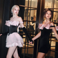Elegant Homecoming Dress Off the Shoulder Tulle Cascade Back to School Outfits Party Dress D6806