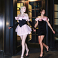 Elegant Homecoming Dress Off the Shoulder Tulle Cascade Back to School Outfits Party Dress D6806