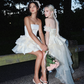 Elegant Homecoming Dress Strapless Tulle Cascade Back to School Outfits Party Dress D6807