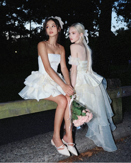 Elegant Homecoming Dress Strapless Tulle Cascade Back to School Outfits Party Dress D6807