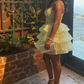Stunning Homecoming Dress V Neck Applique Tulle Cascade Back to School Outfits Party Dress D6810