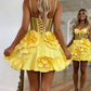 Stunning Homecoming Dress Spaghetti Strap Flower Tulle Back to School Outfits Party Dress D6817