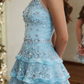 Stunning Homecoming Dress Strapless Sequins Cascade Back to School Outfits Party Dress D6819