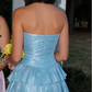 Stunning Homecoming Dress Strapless Bowknot Cascade Back to School Outfits Party Dress D6820