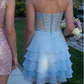 Stunning Homecoming Dress Sweetheart Beaded Cascade Back to School Outfits Party Dress D6821