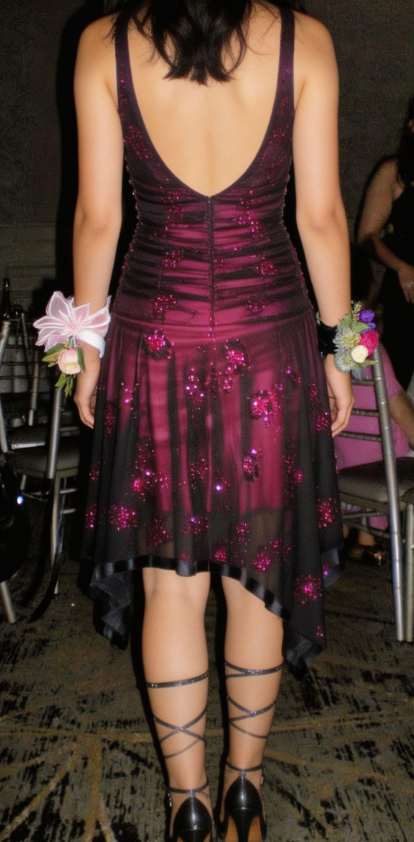 Stunning Homecoming Dress Sheer Strap Sequins Pleated Tulle Back to School Outfits Party Dress D6826