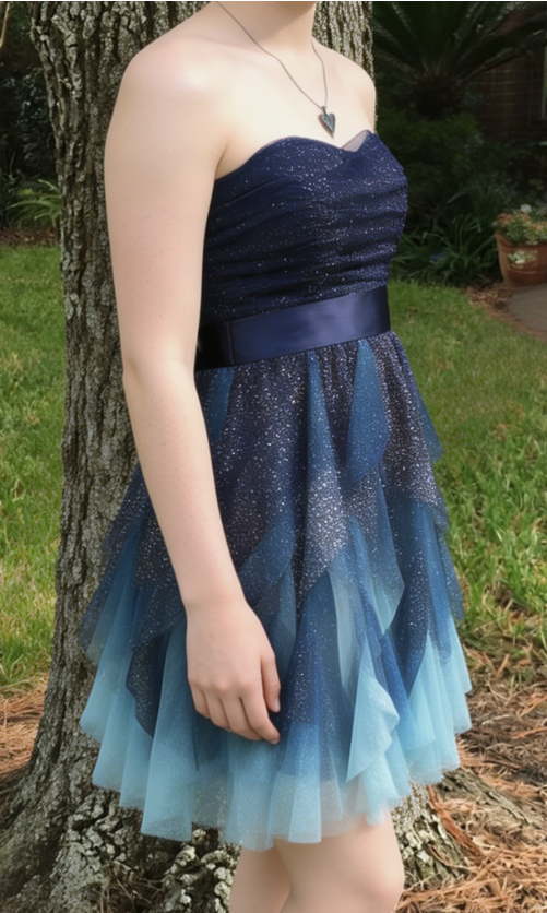 Stunning Homecoming Dress Sweetheart Sequins Cascade Tulle Back to School Outfits Party Dress D6827