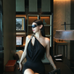 Stunning Homecoming Dress Halter Black Pleated Back to School Outfits Party Dress D6833