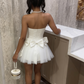 Stunning Homecoming Dress Strapless Tulle Bowknot Back to School Outfits Party Dress D6844