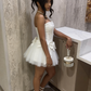 Stunning Homecoming Dress Strapless Tulle Bowknot Back to School Outfits Party Dress D6844