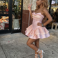 Stunning Homecoming Dress Sweetheart Cascade Lace Back to School Outfits Party Dress D6845
