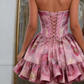 Stunning Homecoming Dress Strapless Pleated Back to School Outfits Party Dress D6852