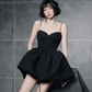 New Homecoming Dress Spaghetti Strap Pleated Back to School Outfits Party Dress D6860