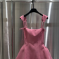 New Homecoming Dress Square Pleated Back to School Outfits Party Dress D6862