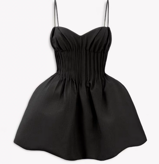 New Homecoming Dress Spaghetti Strap Pleated Back to School Outfits Party Dress D6860