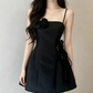 New Homecoming Dress Spaghetti Strap Flower Back to School Outfits Party Dress D6859