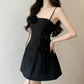 New Homecoming Dress Spaghetti Strap Flower Back to School Outfits Party Dress D6859