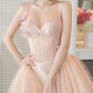 New Homecoming Dress Spaghetti Strap Flower Tulle Back to School Outfits Party Dress D6866