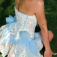 New Homecoming Dress Strapless Pleated Bowknot Back to School Outfits Party Dress D6867