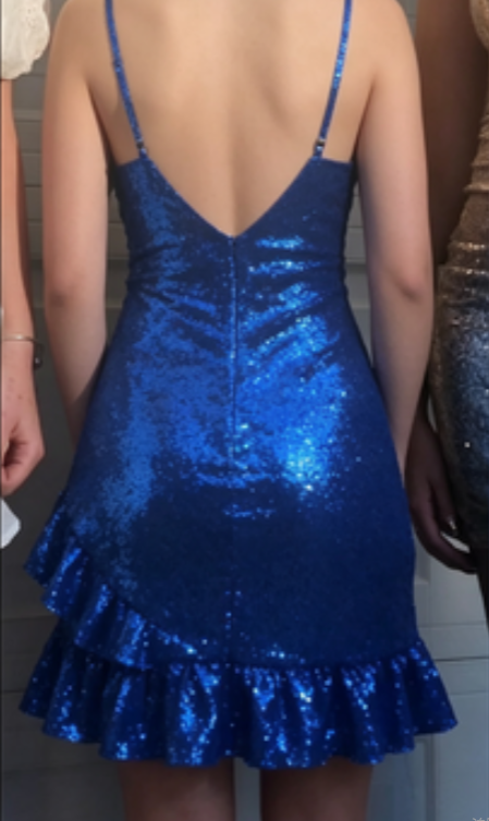 New Homecoming Dress V Neck Sequins Back to School Outfits Party Dress D6875
