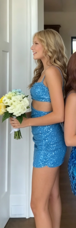 New Homecoming Dress Strapless Sequins Back to School Outfits Party Dress D6877