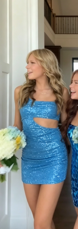 New Homecoming Dress Strapless Sequins Back to School Outfits Party Dress D6877