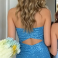 New Homecoming Dress Strapless Sequins Back to School Outfits Party Dress D6877