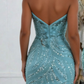 New Homecoming Dress V Neck Sequins Rinestone Back to School Outfits Party Dress D6880