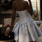New Homecoming Dress Strapless Pleated Back to School Outfits Party Dress D6882