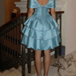 New Homecoming Dress Strapless Cascade Back to School Outfits Party Dress D6883