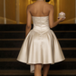 New Homecoming Dress Strapless Pleated Back to School Outfits Party Dress D6884