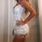 New Homecoming Dress V Neck Pearl Rinestone Back to School Outfits Party Dress D6885