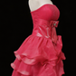 New Homecoming Dress Strapless Cascade Bowknot Rinestone Back to School Outfits Party Dress D6890