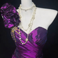 New Homecoming Dress One Shoulder Flower Pleated Rinestone Back to School Outfits Party Dress D6896
