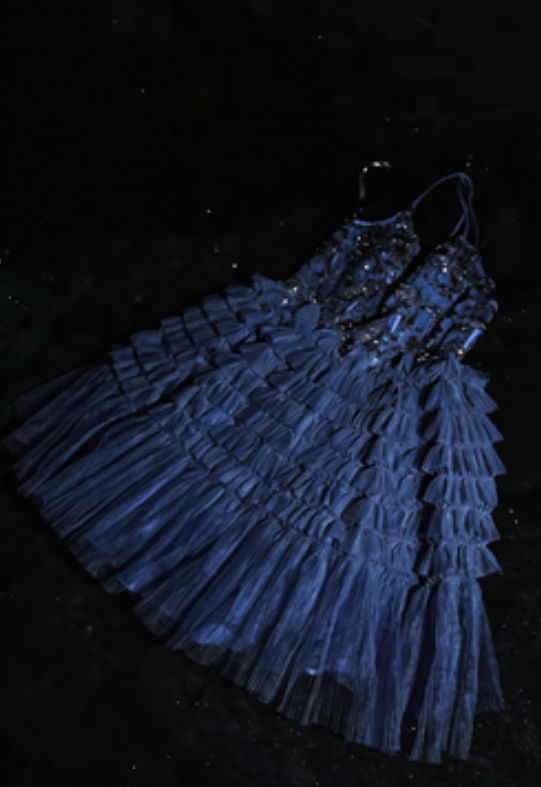 New Homecoming Dress Spaghetti Strap Sequins Tulle Back to School Outfits Party Dress D6897