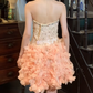 New Homecoming Dress Sweetheart Rinestone Cascade Back to School Outfits Party Dress D6899