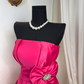 New Homecoming Dress Strapless Rinestone Bowknot Pleated Back to School Outfits Party Dress D6900