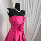 New Homecoming Dress Strapless Rinestone Bowknot Pleated Back to School Outfits Party Dress D6900
