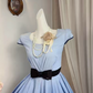 New Homecoming Dress Jewel Bowknot Pleated Back to School Outfits Party Dress D6901