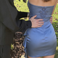 New Homecoming Dress Strapless Pleated Soutache Applique Back to School Outfits Party Dress D6930