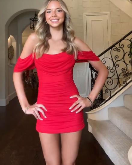 New Homecoming Dress Off the Shoulder Pleated Back to School Outfits Party Dress D6927