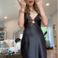 Pretty Homecoming Dress V Neck Black Back to School Outfits Party Dress D6986