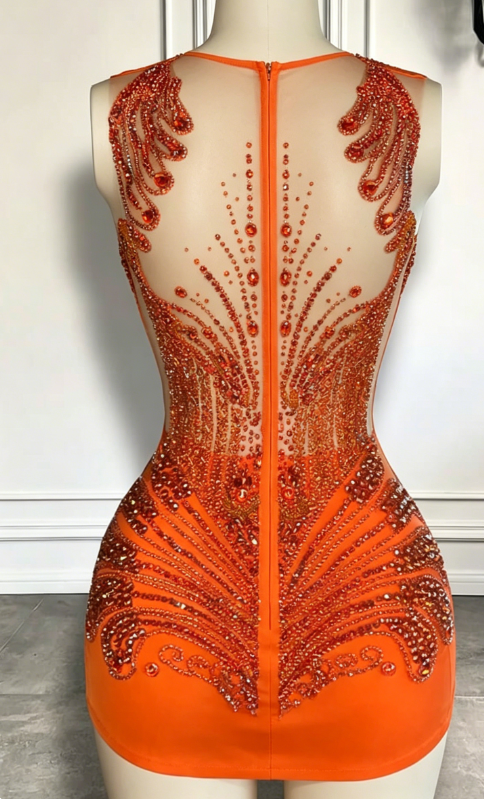Pretty Homecoming Dress V Neck Rinestone Beading Back to School Outfits Party Dress D6976