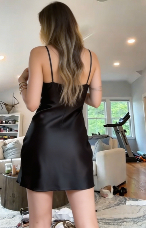 Pretty Homecoming Dress V Neck Black Back to School Outfits Party Dress D6986