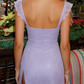 Pretty Homecoming Dress Sheer Sharp Slit Back to School Outfits Party Dress D6999