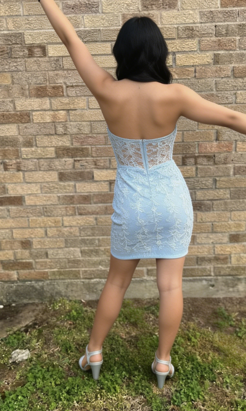 Pretty Homecoming Dress Sweetheart Applique Back to School Outfits Party Dress D6703