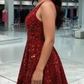Pretty Homecoming Dress One Shoulder Sequins Back to School Outfits Party Dress D6704