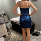 Pretty Homecoming Dress Spaghetti Strap Hugging Pleated Back to School Outfits Party Dress D6714