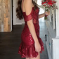 Pretty Homecoming Dress Off the Shoulder Sequins Tulle Back to School Outfits Party Dress D6716